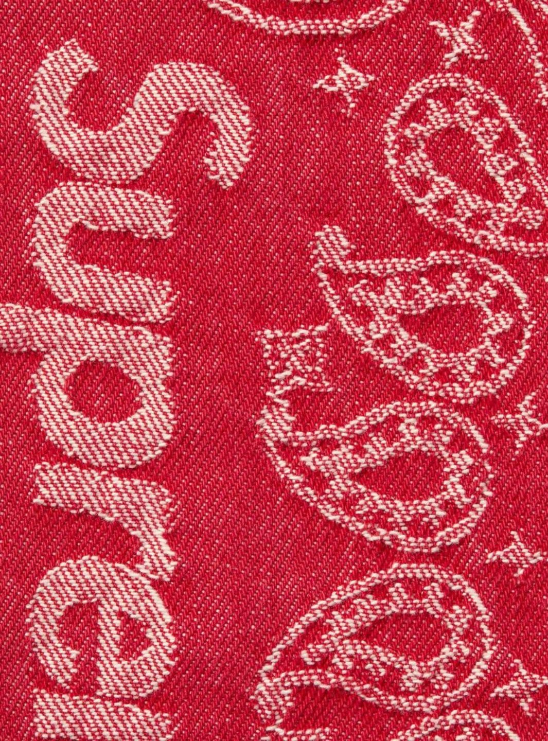 Supreme Bandana Jacquard Baggy Jeans Red | ResellZone