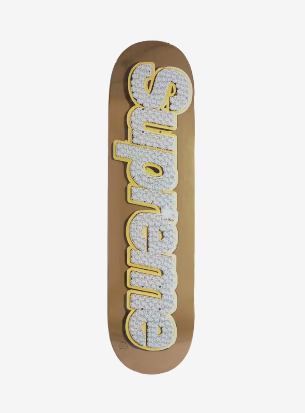 Supreme Bling Box Logo Skateboard Deck Gold | ResellZone