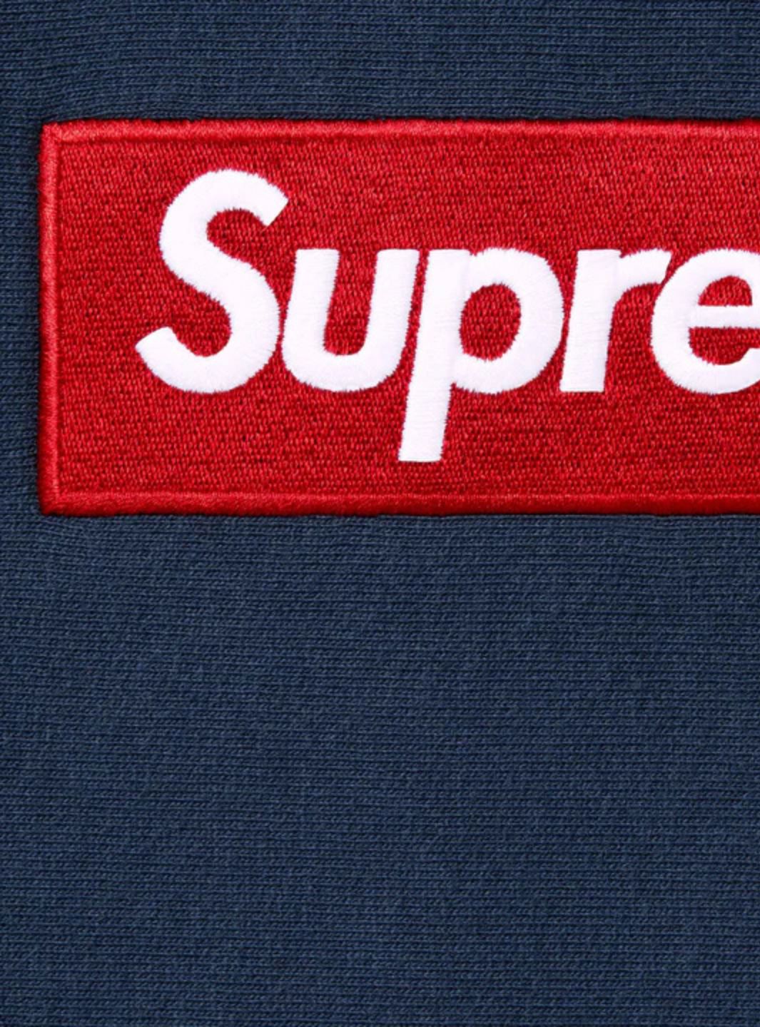 Supreme Box Logo Hooded Sweatshirt Navy (FW24) | ResellZone