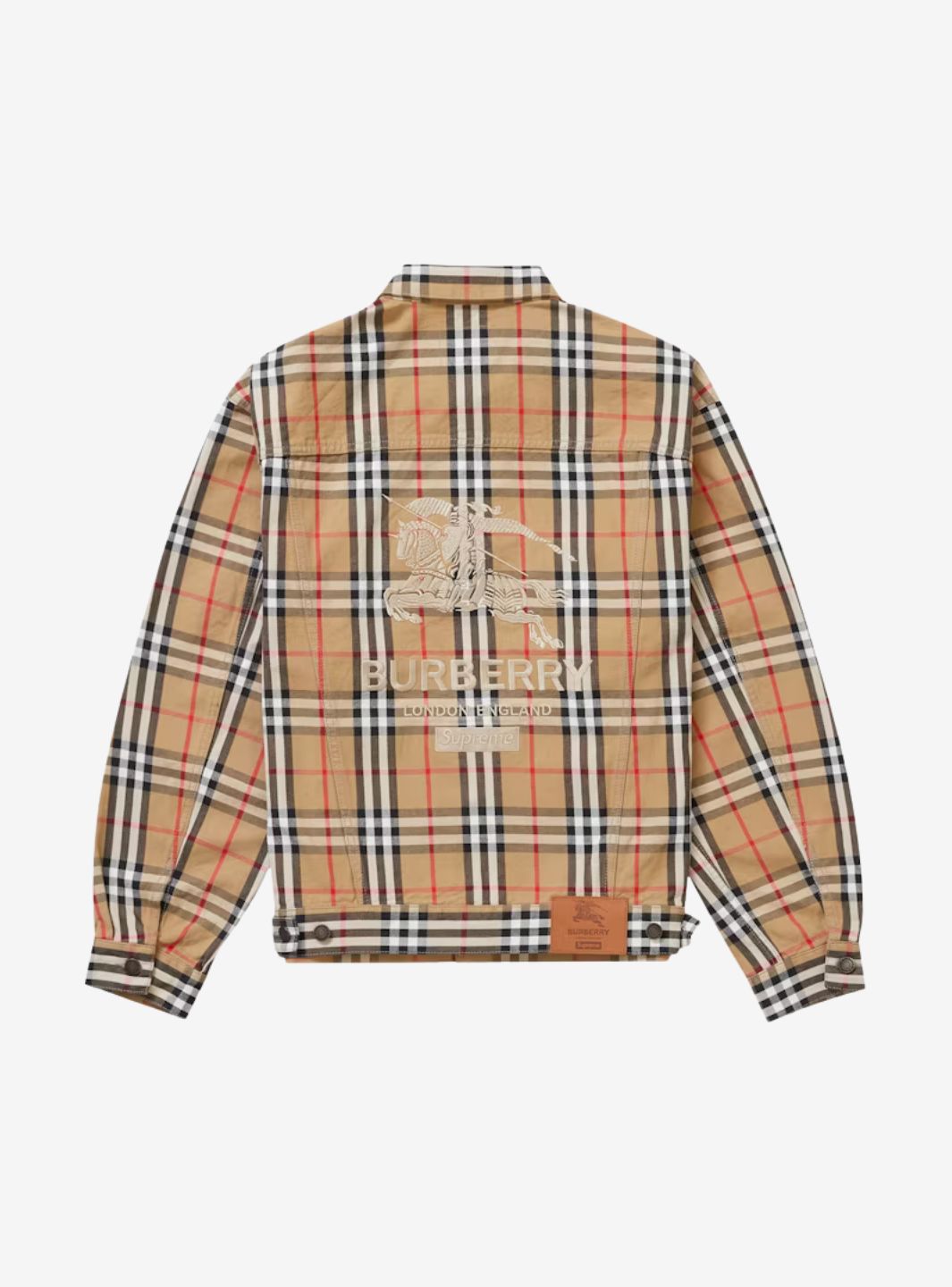 Supreme Burberry Denim Trucker Jacket Beige | ResellZone