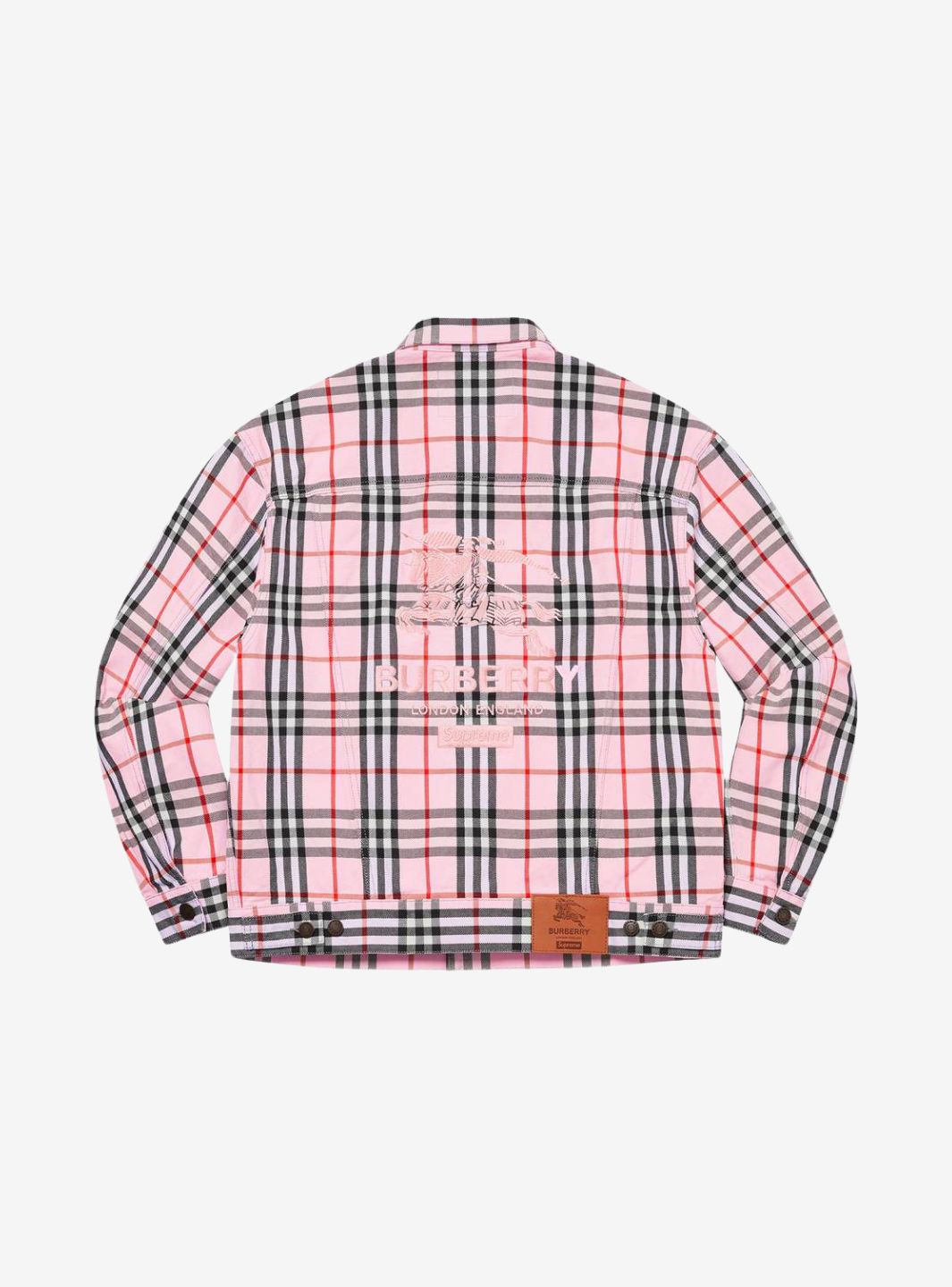 Supreme Burberry Denim Trucker Jacket Pink | ResellZone