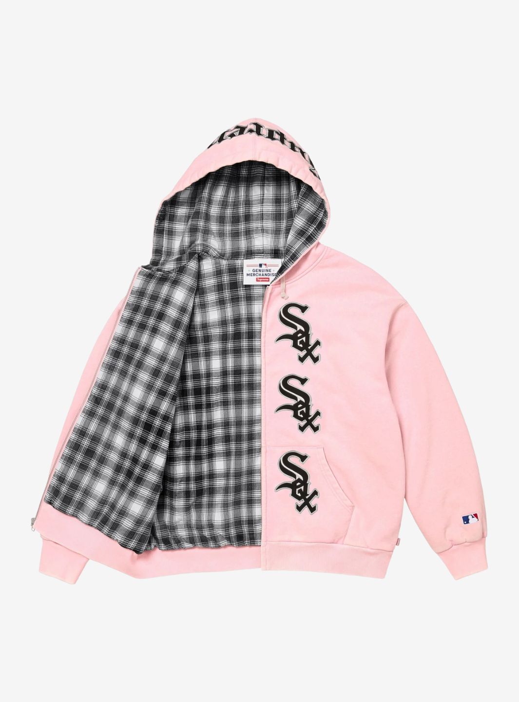 Supreme Chicago White Sox Zip Up Hooded Sweatshirt Light Pink | ResellZone