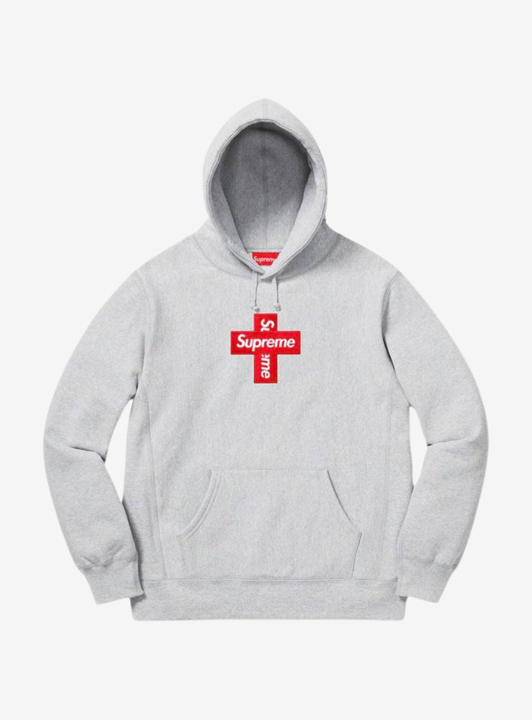 Supreme Cross Box Logo Hooded Sweatshirt Heather Grey | ResellZone
