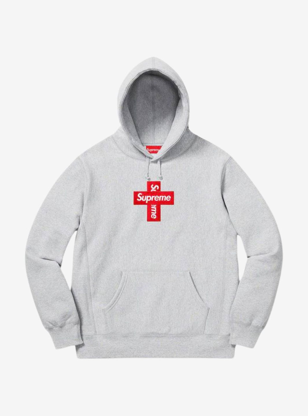 Supreme Cross Box Logo Hooded Sweatshirt Heather Grey ResellZone
