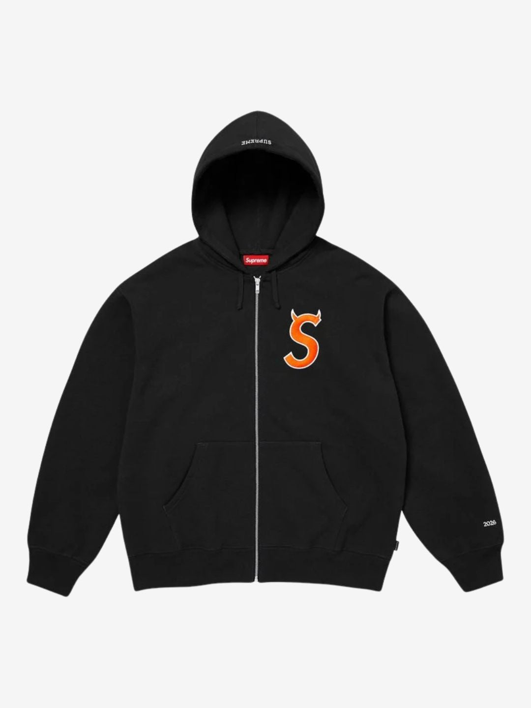 Supreme Devil S Logo Zip Up Hooded Sweatshirt Black | ResellZone