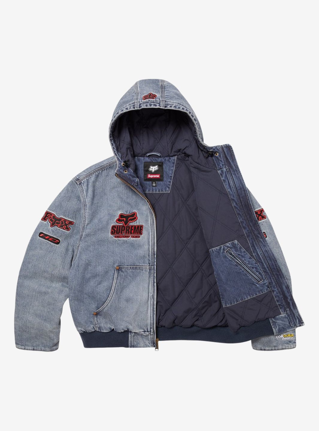 Supreme Fox Racing Hooded Work Jacket Denim | ResellZone
