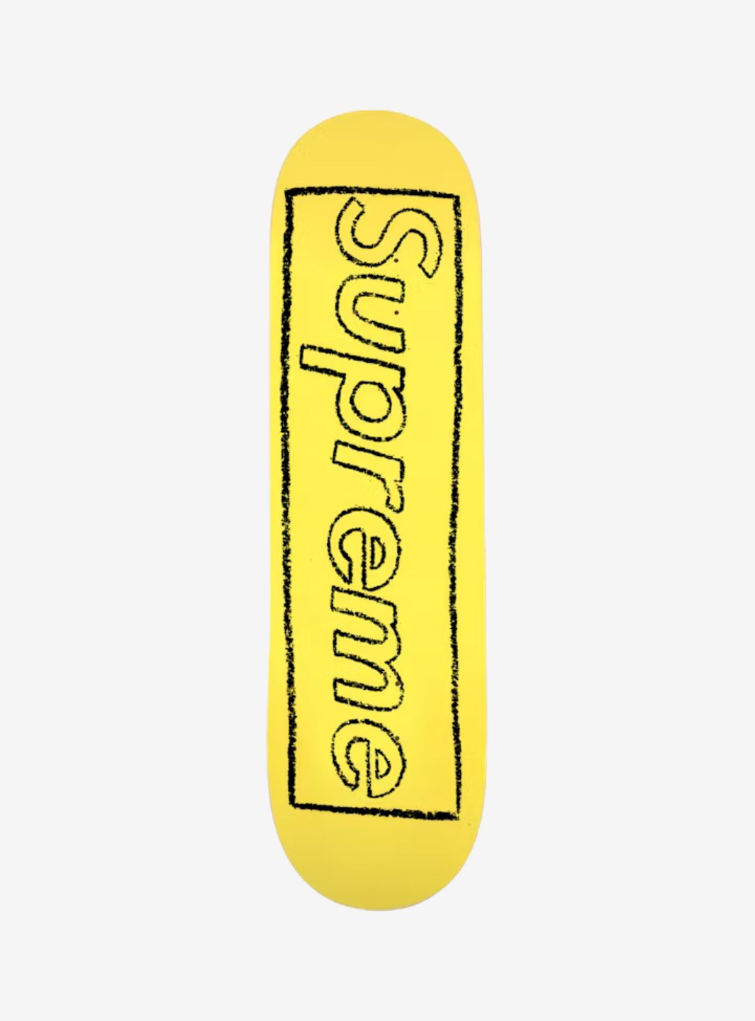 Supreme KAWS Chalk Logo Skateboard Deck Yellow | ResellZone