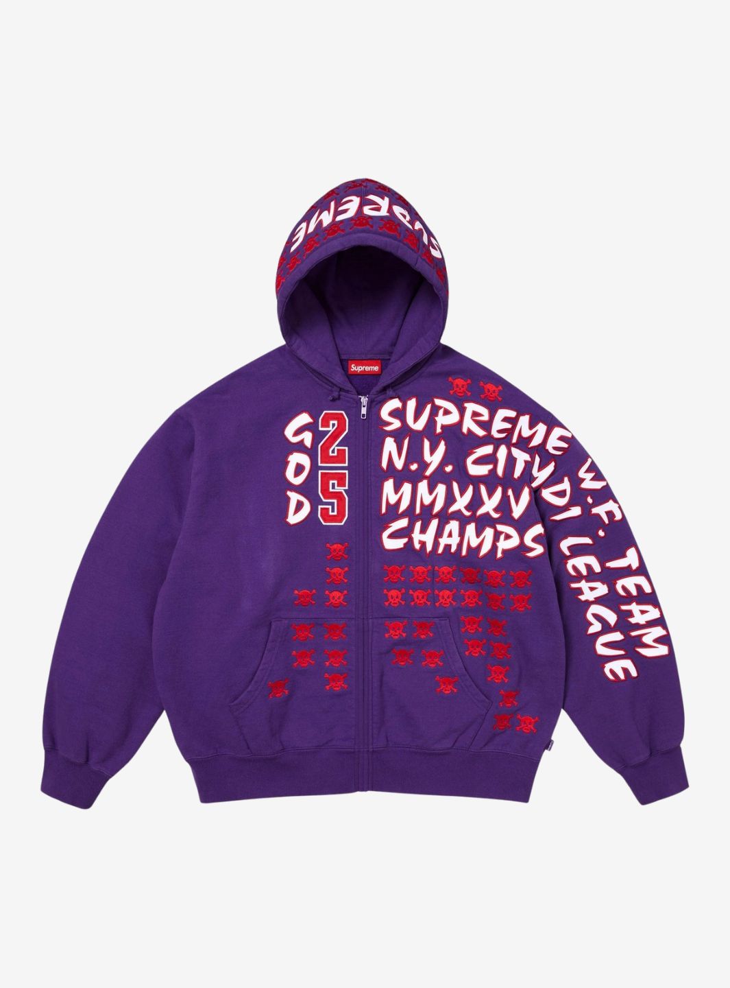 Supreme League Champs Zip Up Hooded Sweatshirt Purple | ResellZone