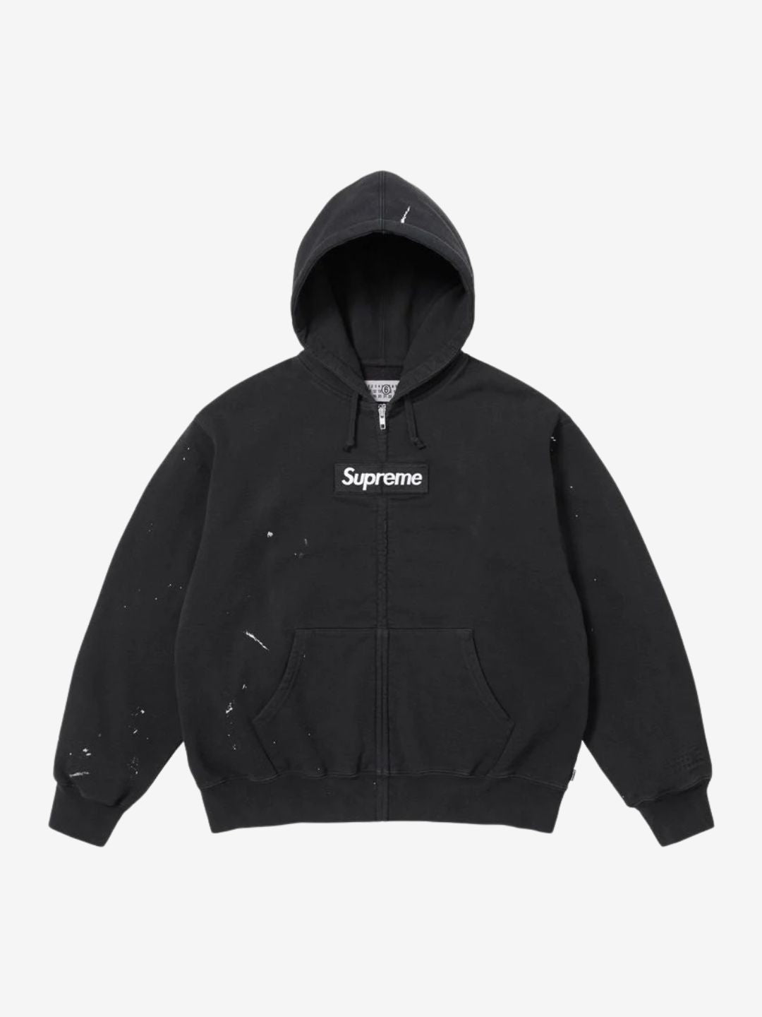 Supreme MM6 Maison Margiela Box Logo Zip Up Hooded Sweatshirt Black | ResellZone