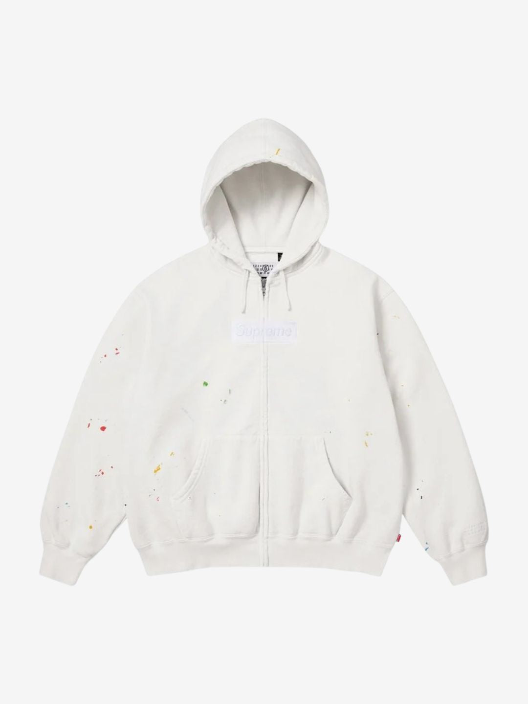 Supreme MM6 Maison Margiela Box Logo Zip Up Hooded Sweatshirt White | ResellZone