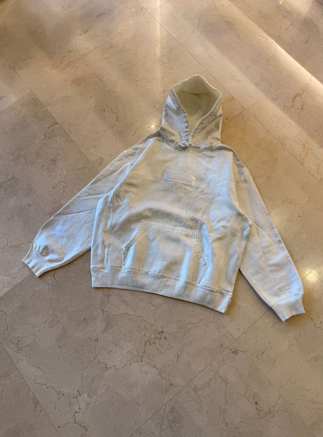 Supreme MM6 Maison Margiela Foil Box Logo Hooded Sweatshirt White | ResellZone