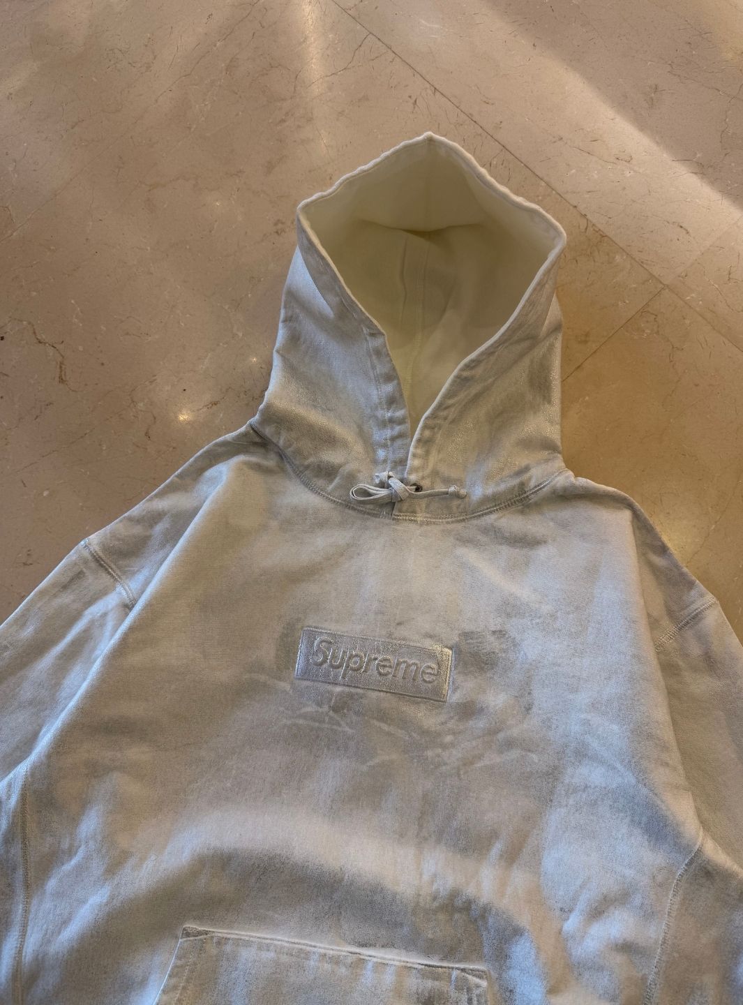 Supreme MM6 Maison Margiela Foil Box Logo Hooded Sweatshirt White | ResellZone