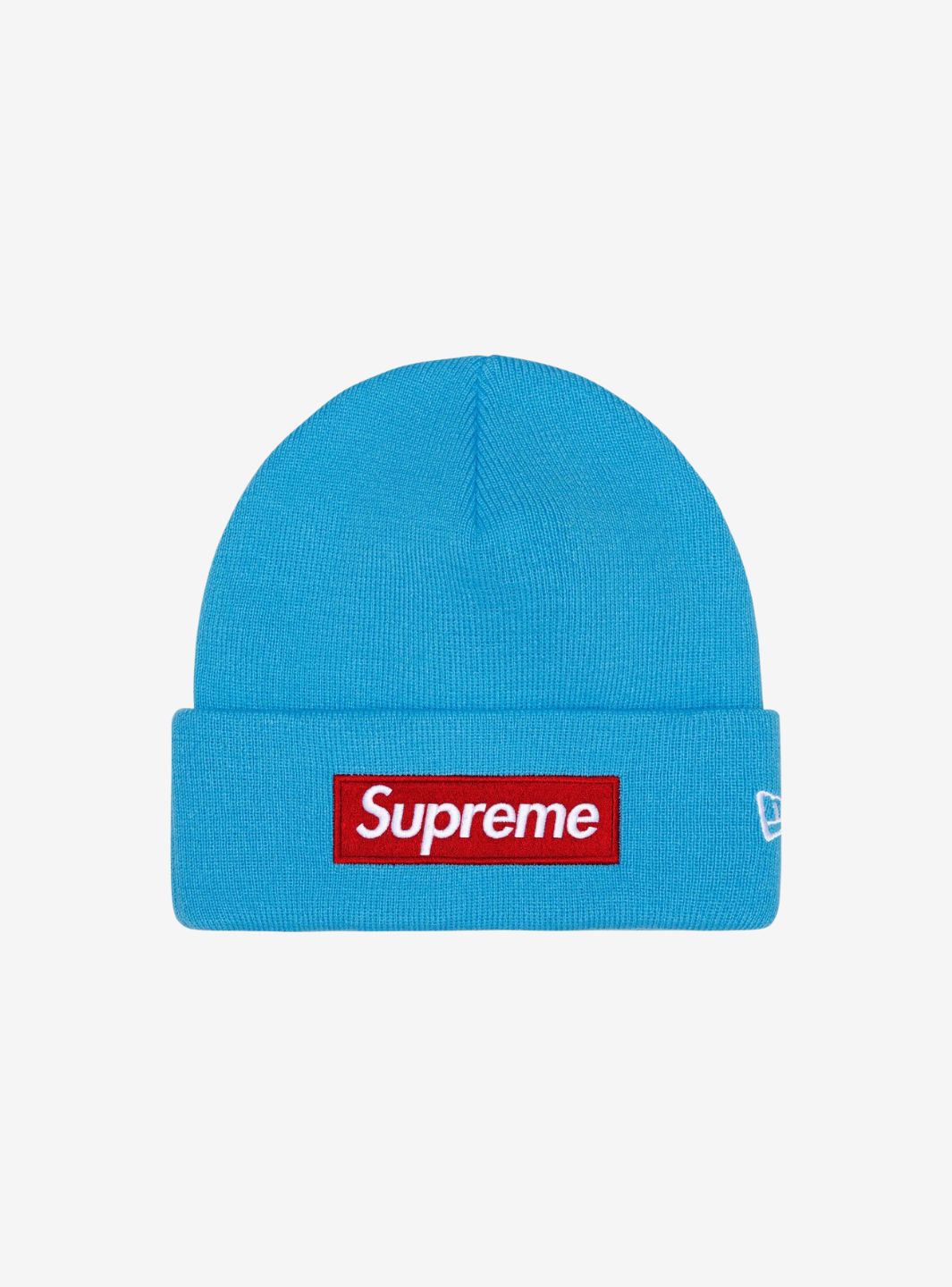 Supreme New Era Box Logo Beanie Cyan (FW25) | ResellZone