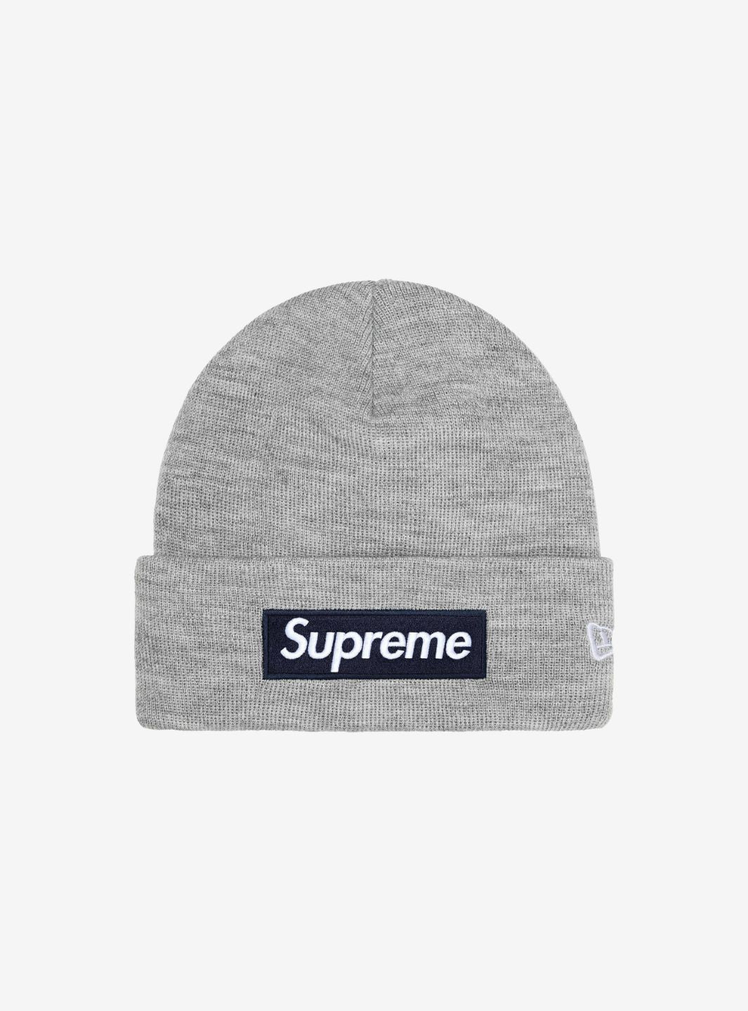 Supreme New Era Box Logo Beanie Heather Grey (FW25) | ResellZone