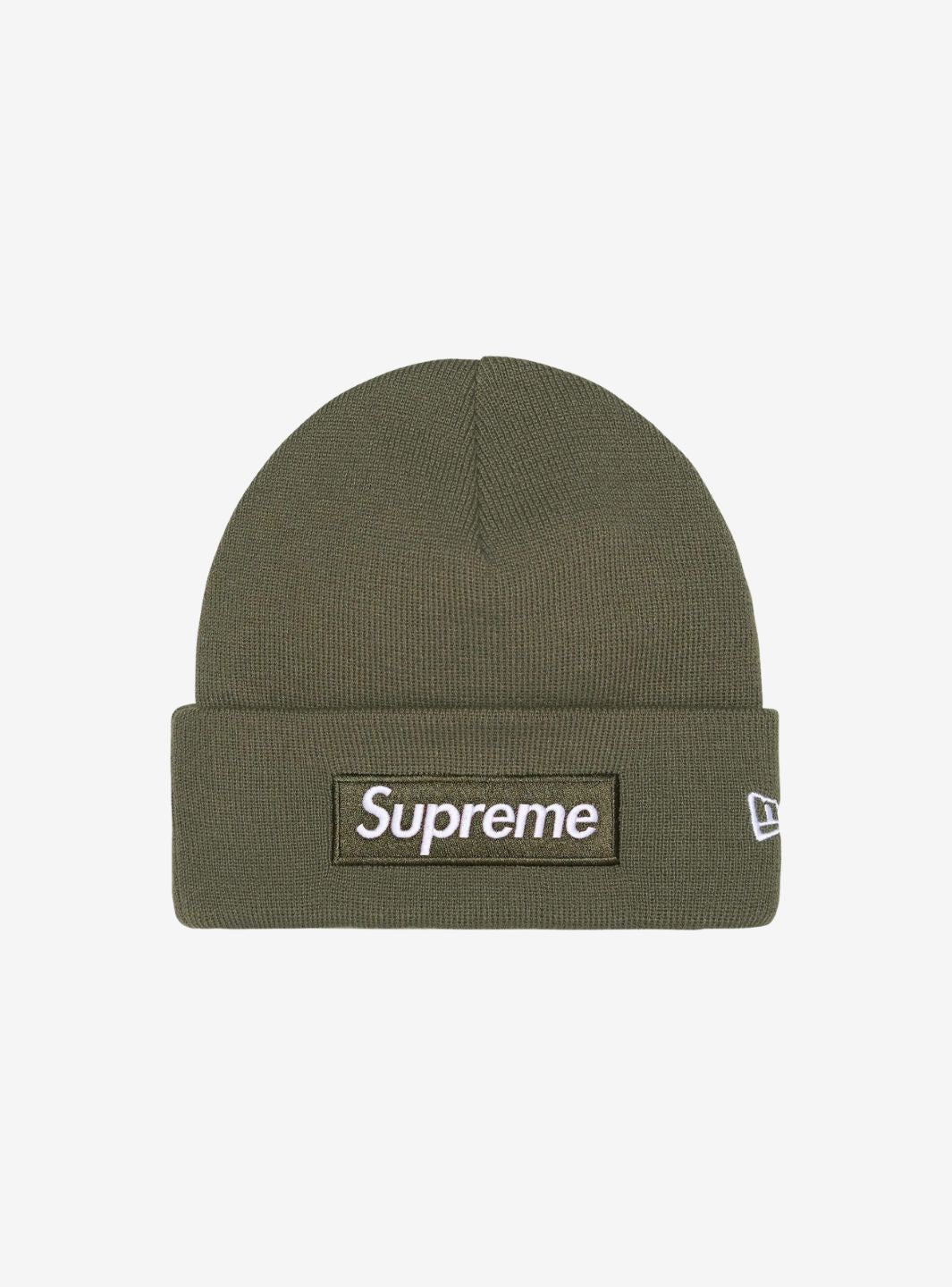 Supreme New Era Box Logo Beanie Light Olive (FW25) | ResellZone