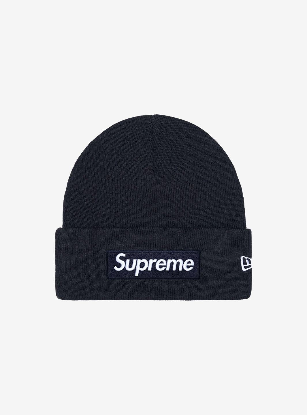 Supreme New Era Box Logo Beanie Navy (FW25) | ResellZone