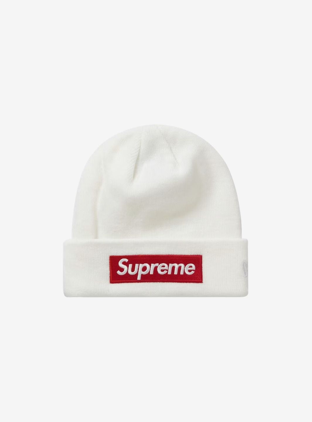 Supreme New Era Box Logo Beanie White (FW21) | ResellZone