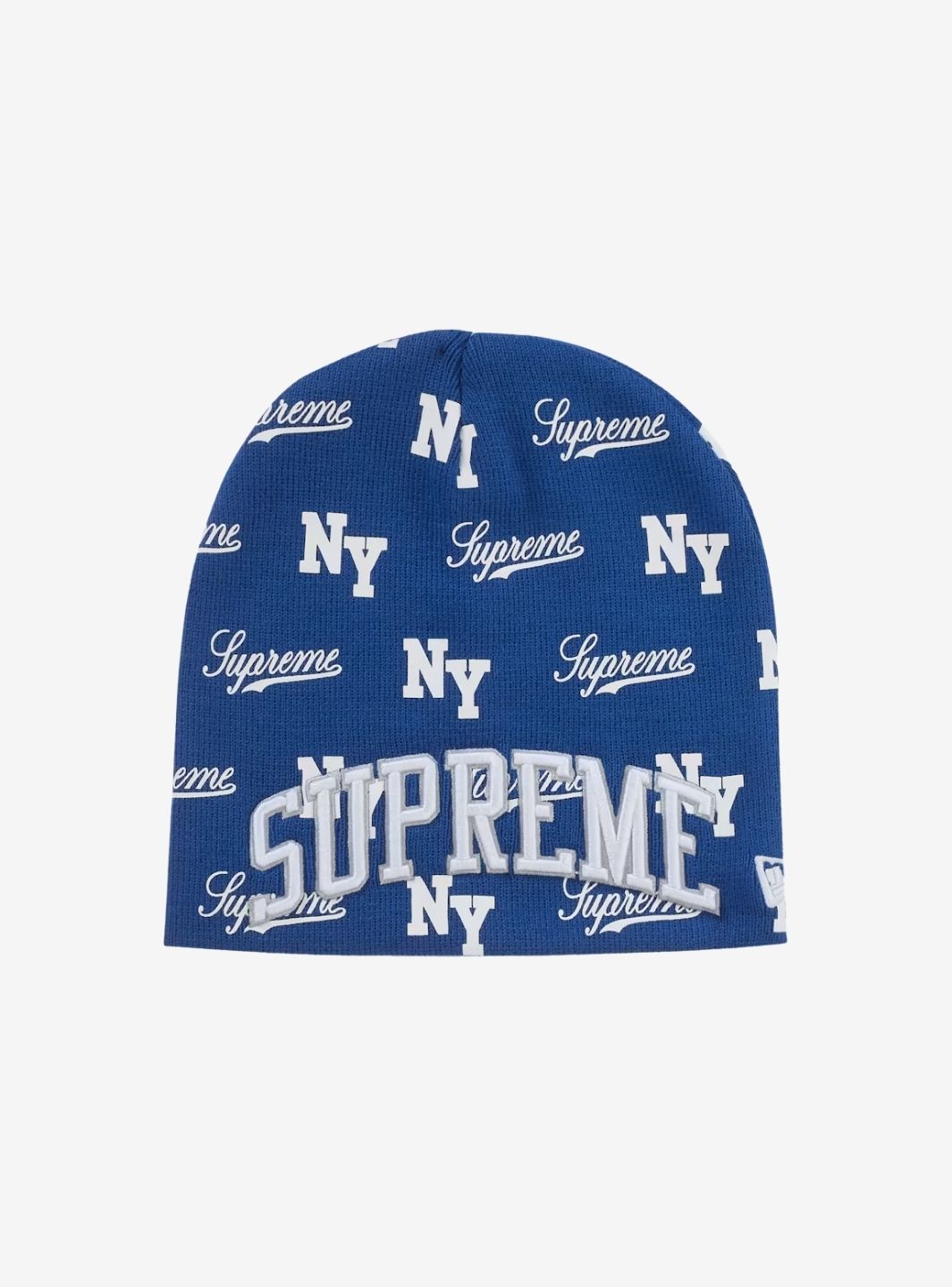 Supreme New Era Monogram Beanie Blue