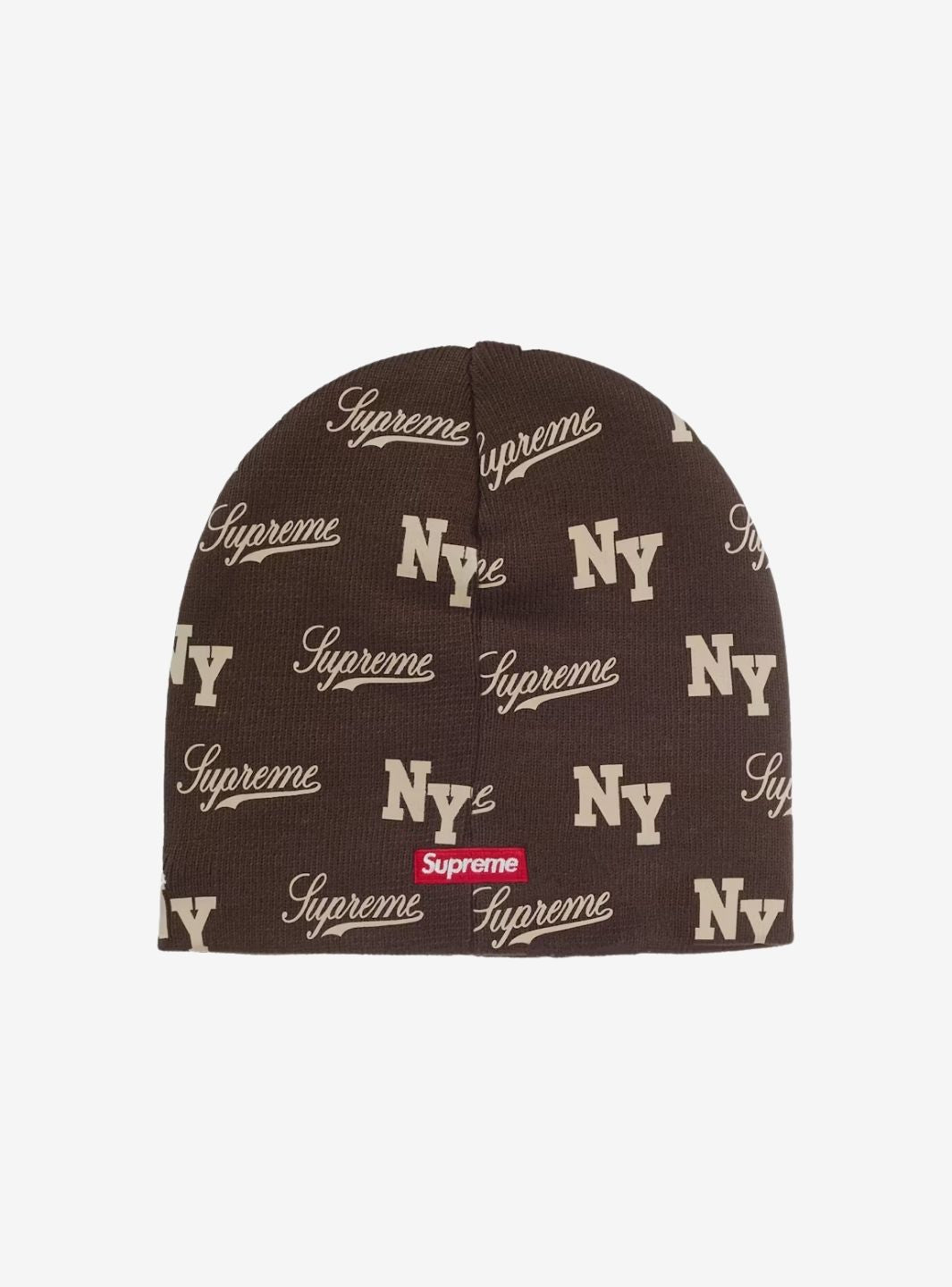 Supreme New Era Monogram Beanie Brown