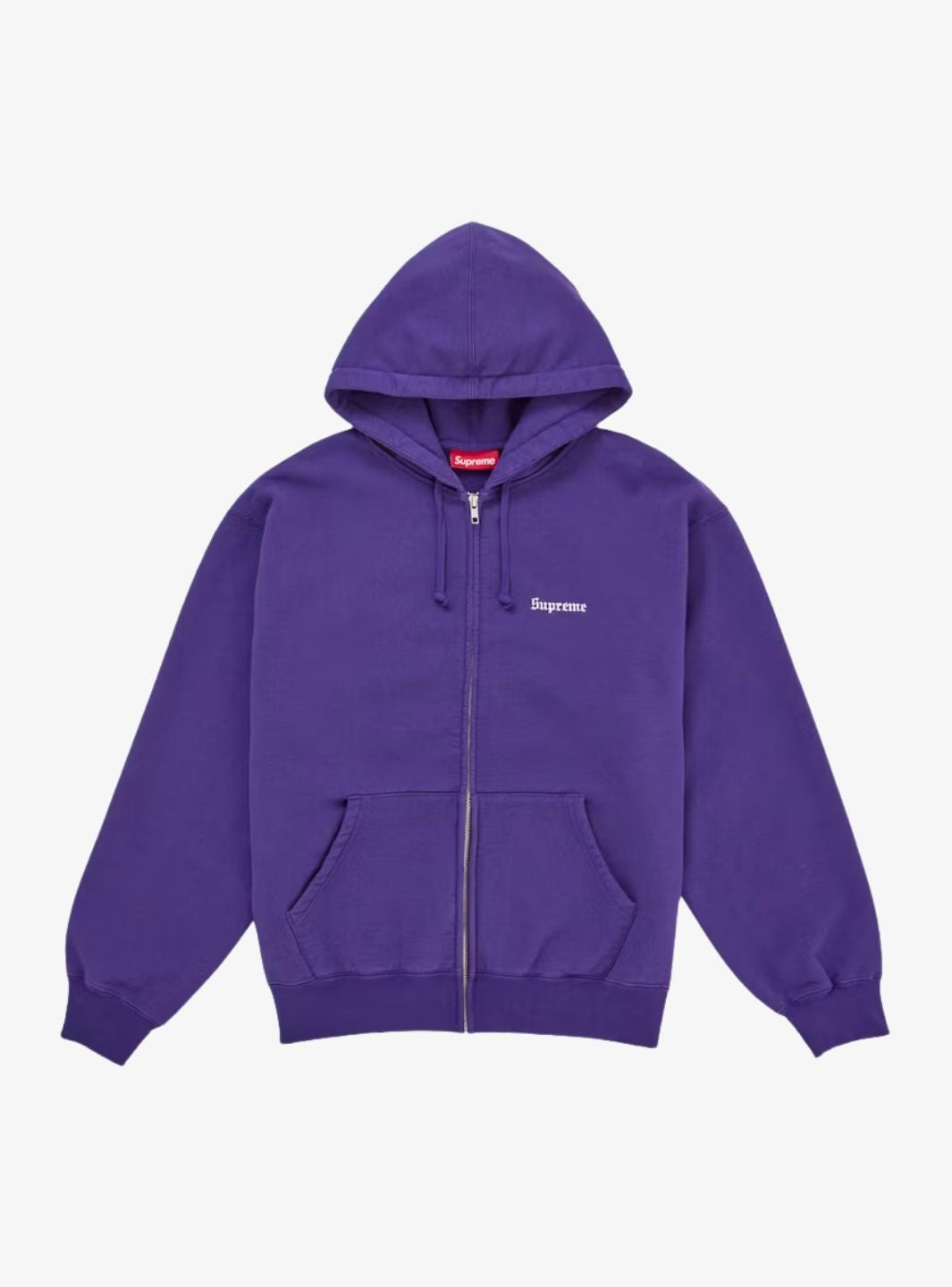 Supreme Paris Is Burning Zip Up Hooded Sweatshirt Purple