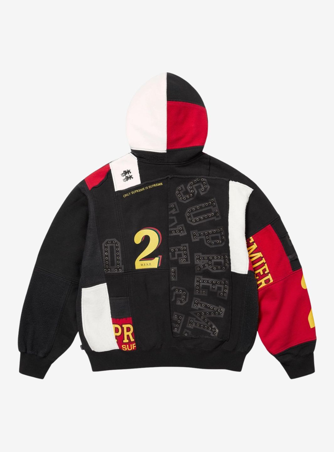 Supreme Patchwork Zip Up Hooded Sweatshirt Black (SS25) | ResellZone