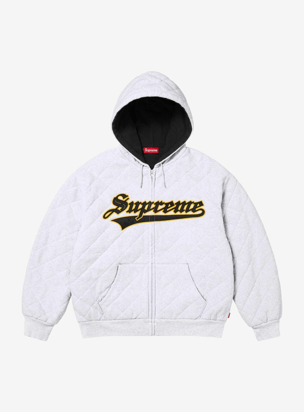 Supreme Quilted Zip Up Hooded Sweatshirt Ash Grey | ResellZone