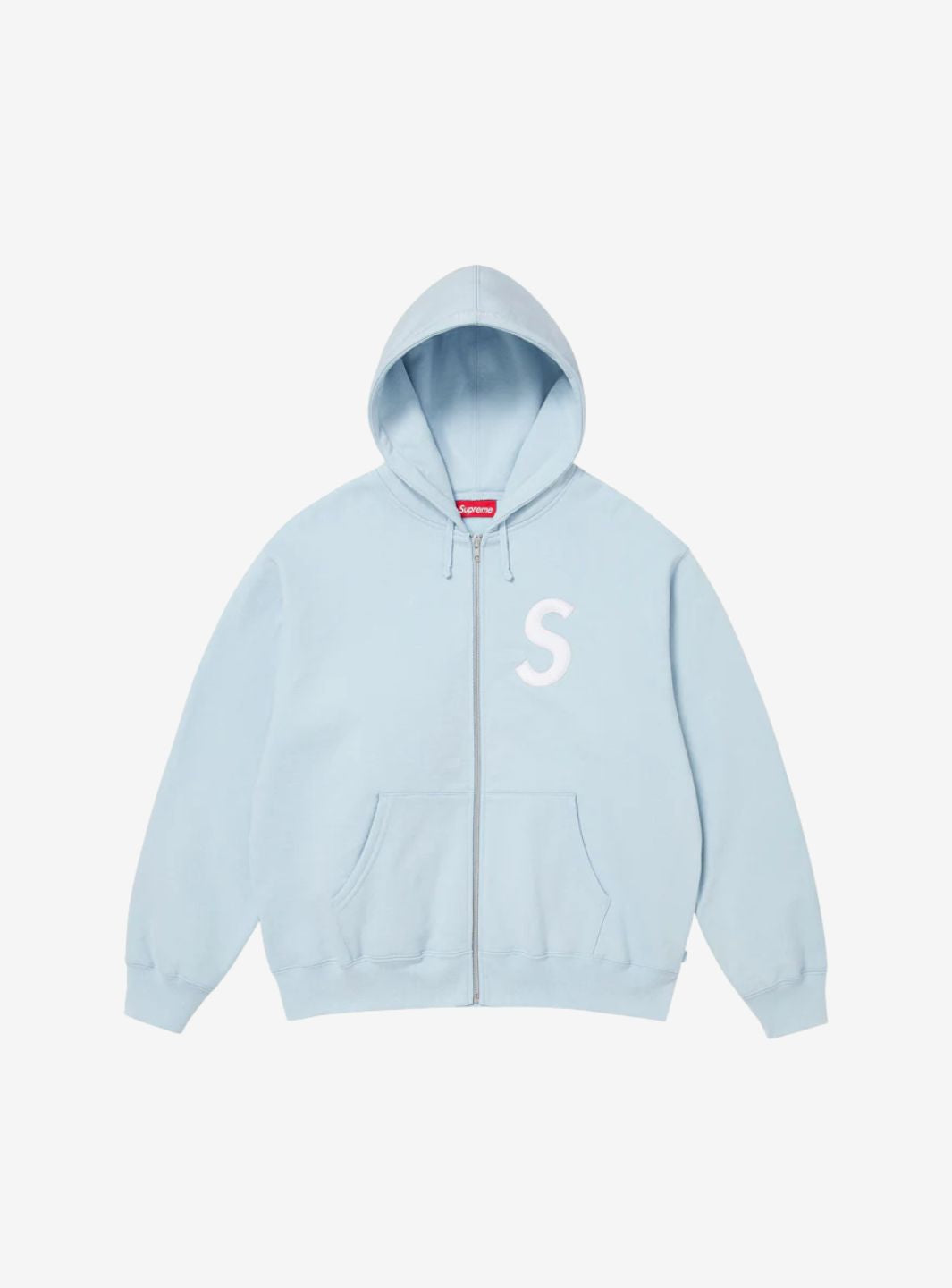 Supreme S Logo Zip Up Hooded Sweatshirt Light Blue (FW25) | ResellZone