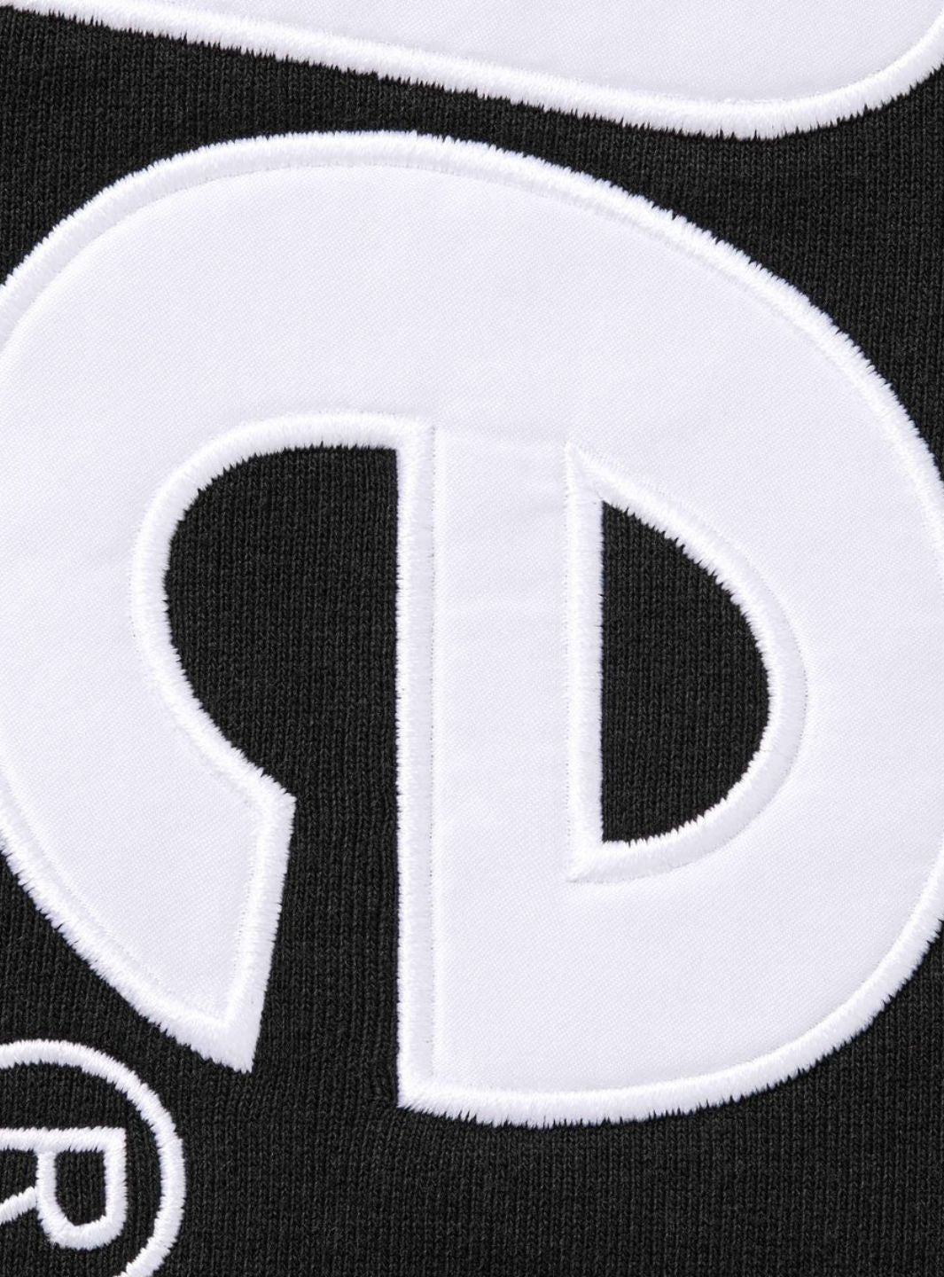 Supreme Satin Appliqué Hooded Sweatshirt Black (FW25) | ResellZone