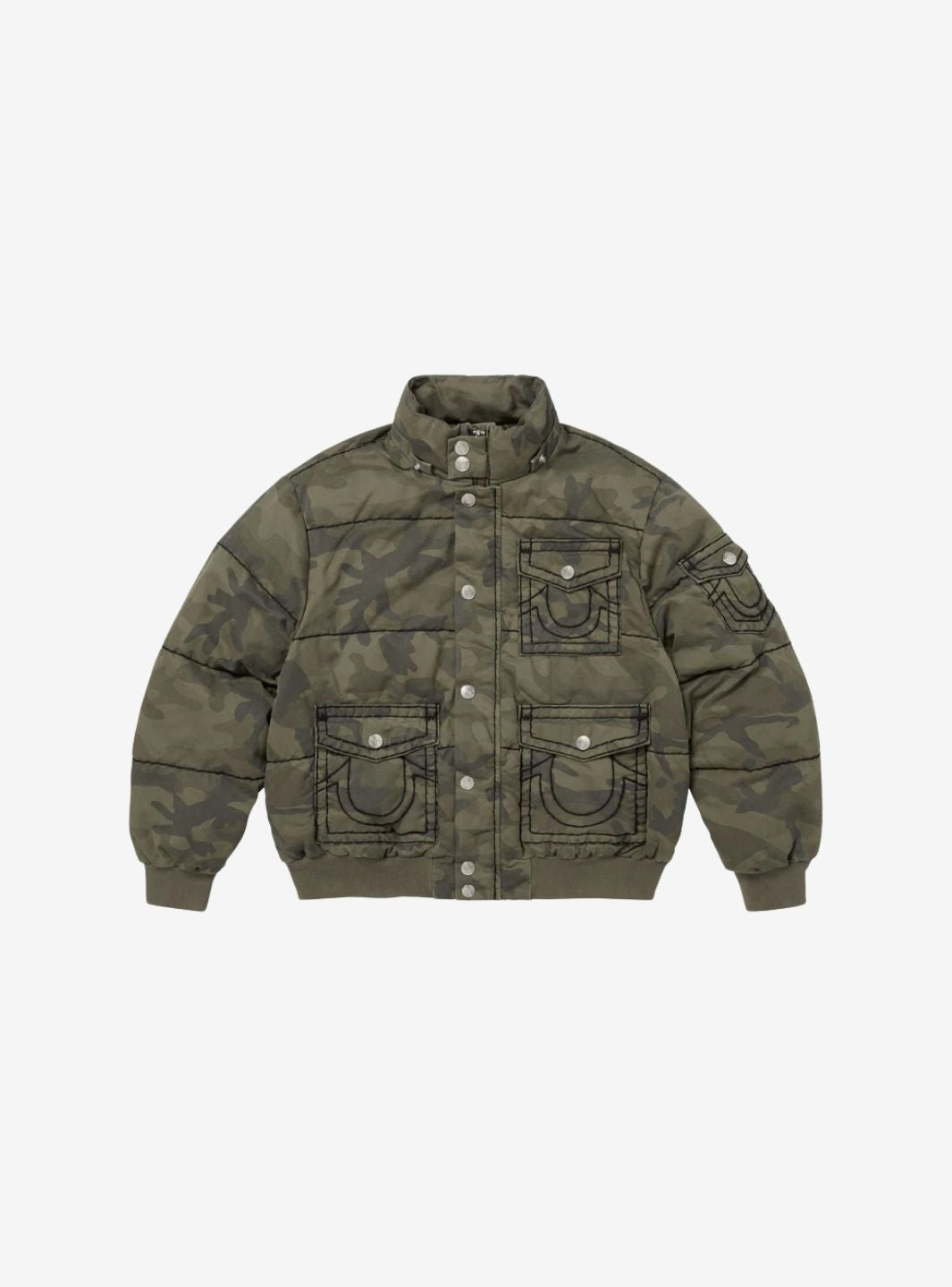 Supreme True Religion Puffer Jacket Olive Camo | ResellZone