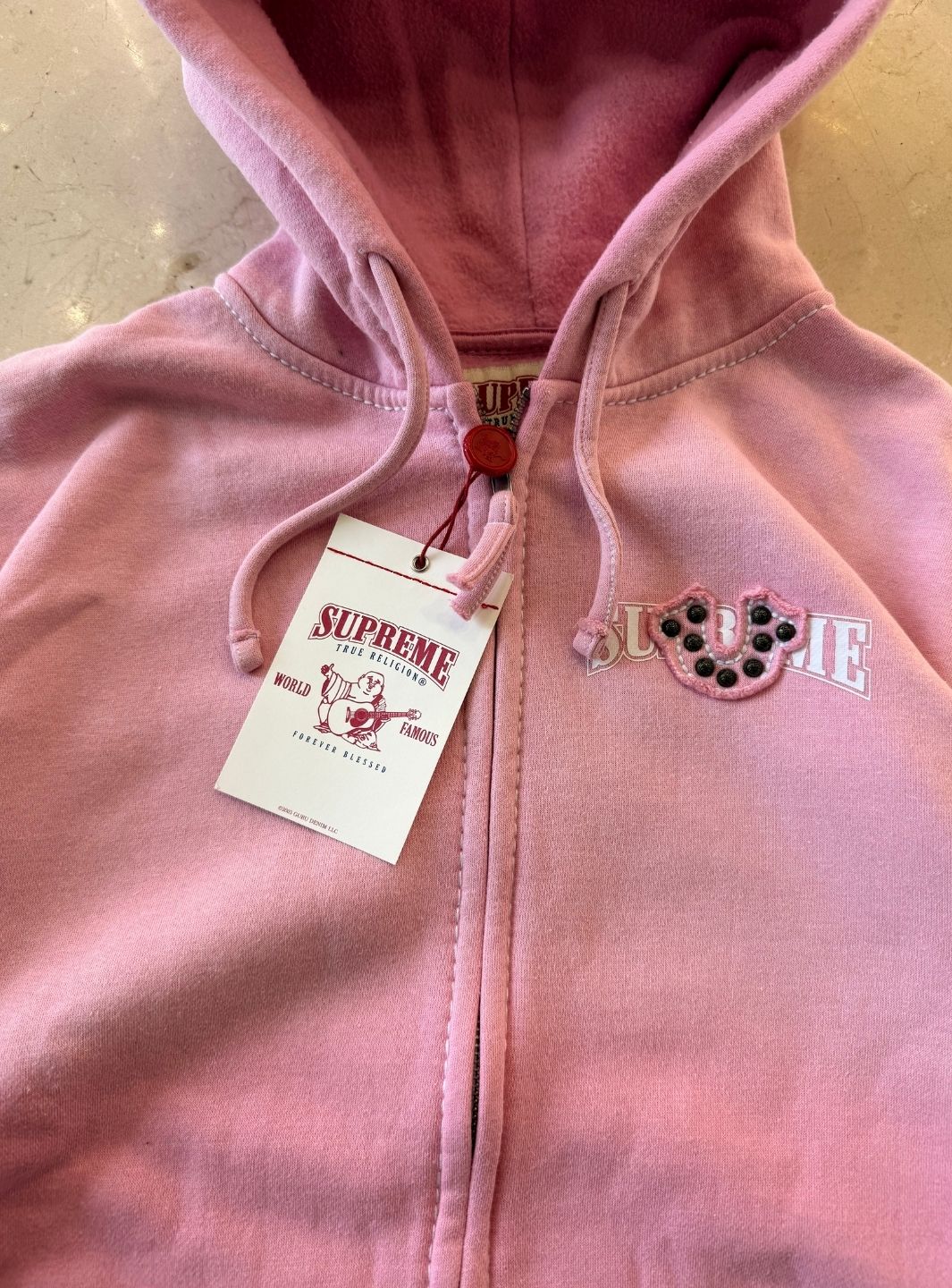 Supreme True Religion Zip Up Hooded Sweatshirt Pink (FW25) | ResellZone
