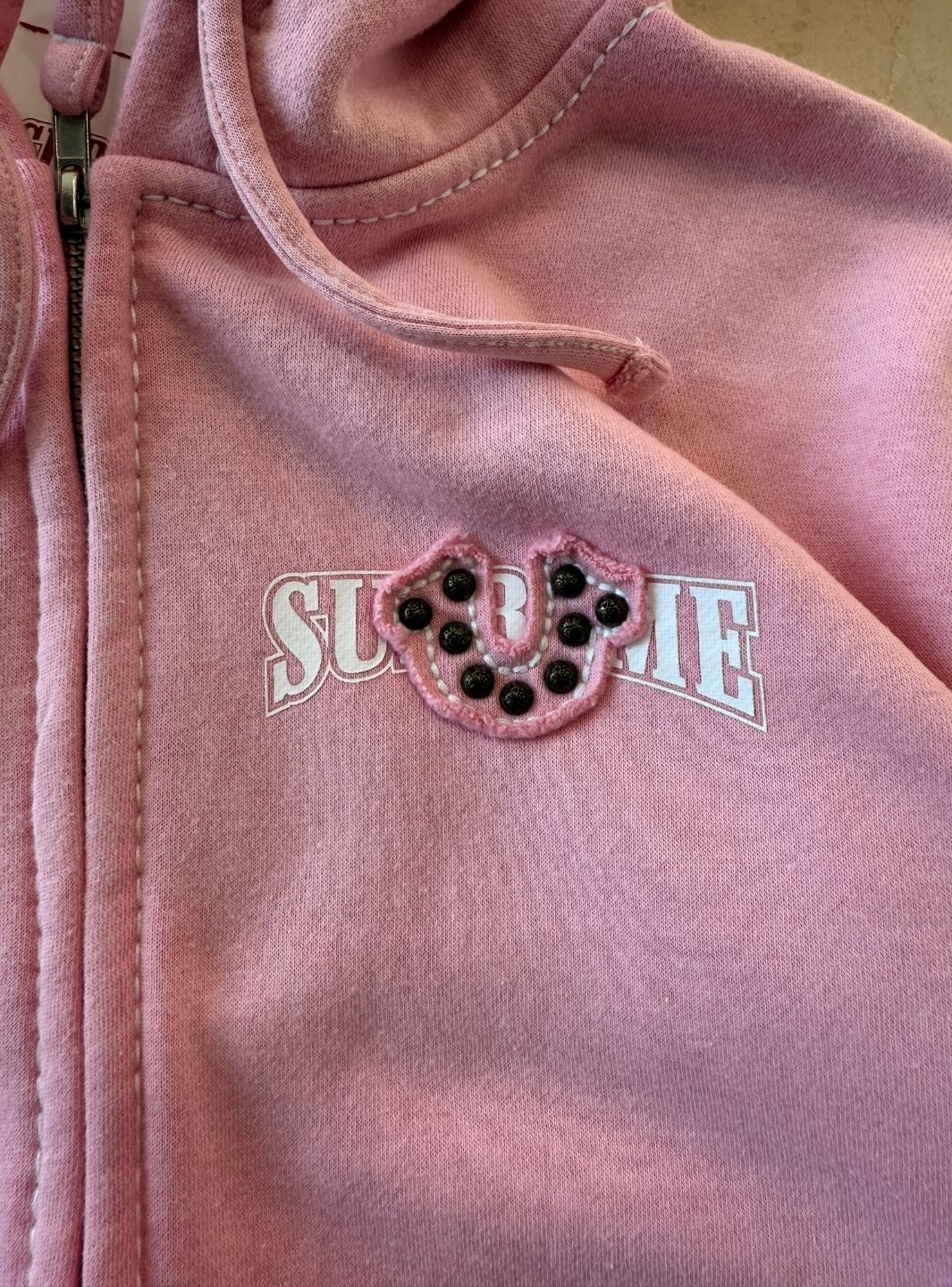 Supreme True Religion Zip Up Hooded Sweatshirt Pink (FW25) | ResellZone