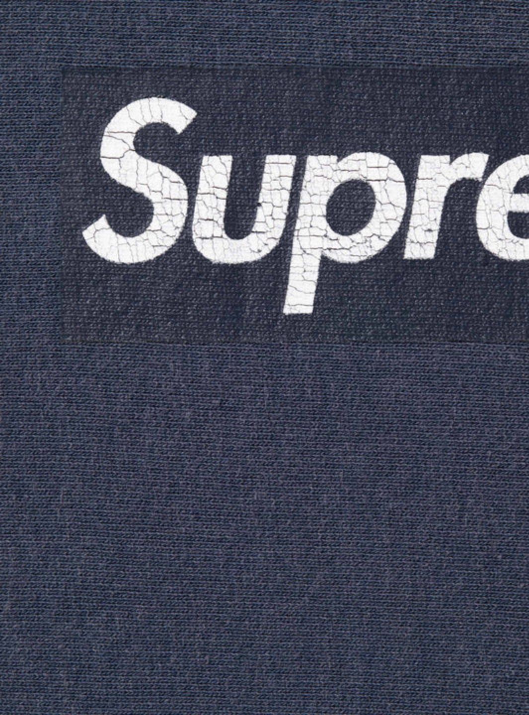 Supreme Washed Box Logo Crewneck Navy | ResellZone