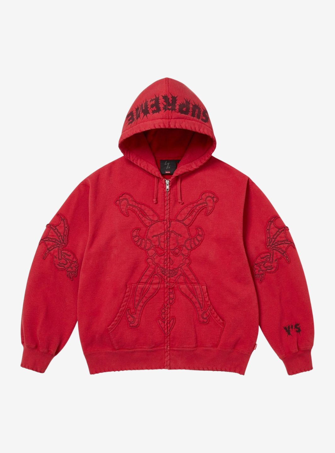 Supreme Y's by Yohji Yamamoto Zip Up Hooded Sweatshirt Red | ResellZone