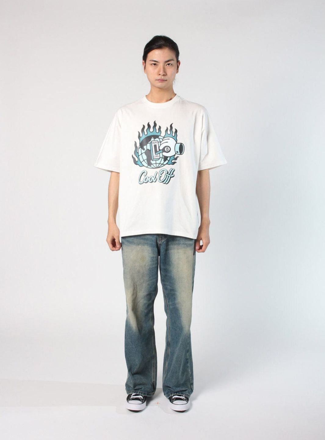 Tee Library What Life is Cool Off Kimono Boxy T-Shirt White | ResellZone