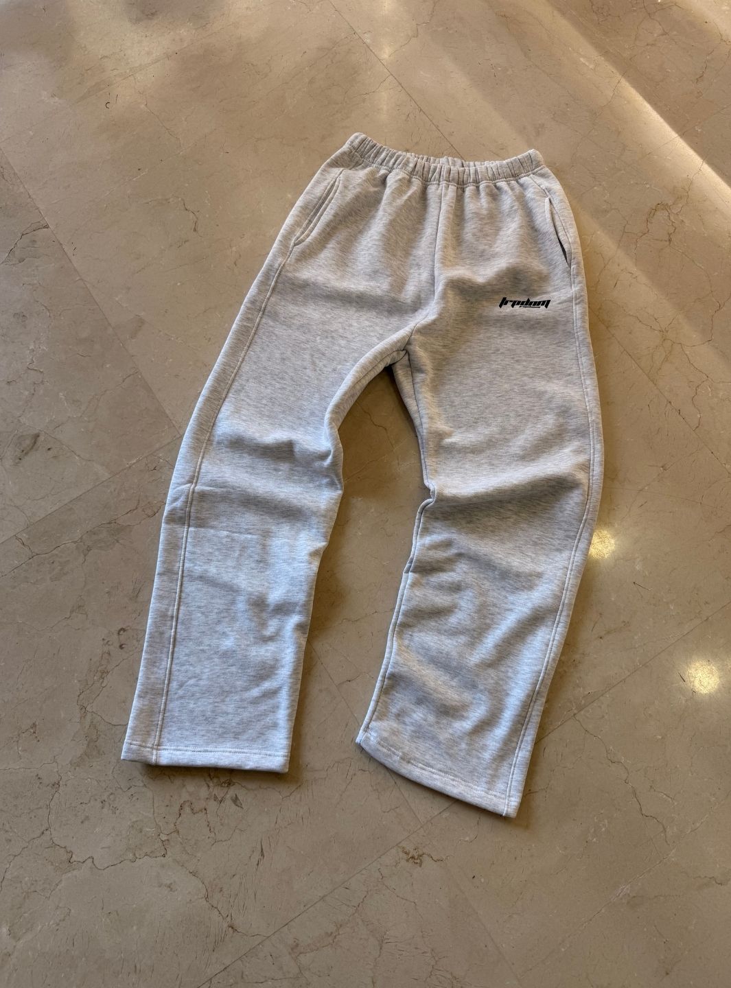 Trap Denim Baggy Sweatpants Ash Grey | ResellZone