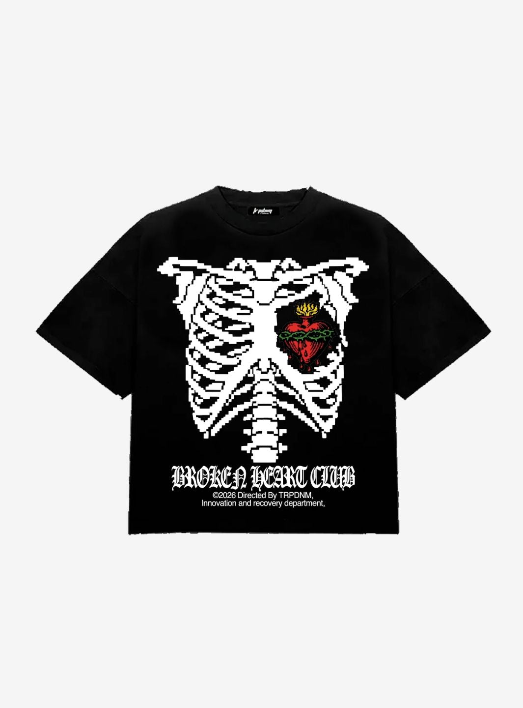 Trap Denim Broken Hearts Black T-Shirt | ResellZone
