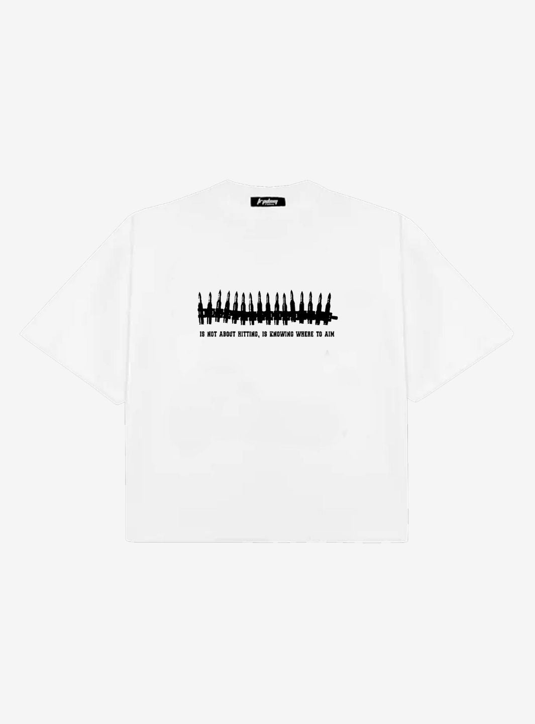 Trap Denim Bullets White Boxy T-Shirt | ResellZone