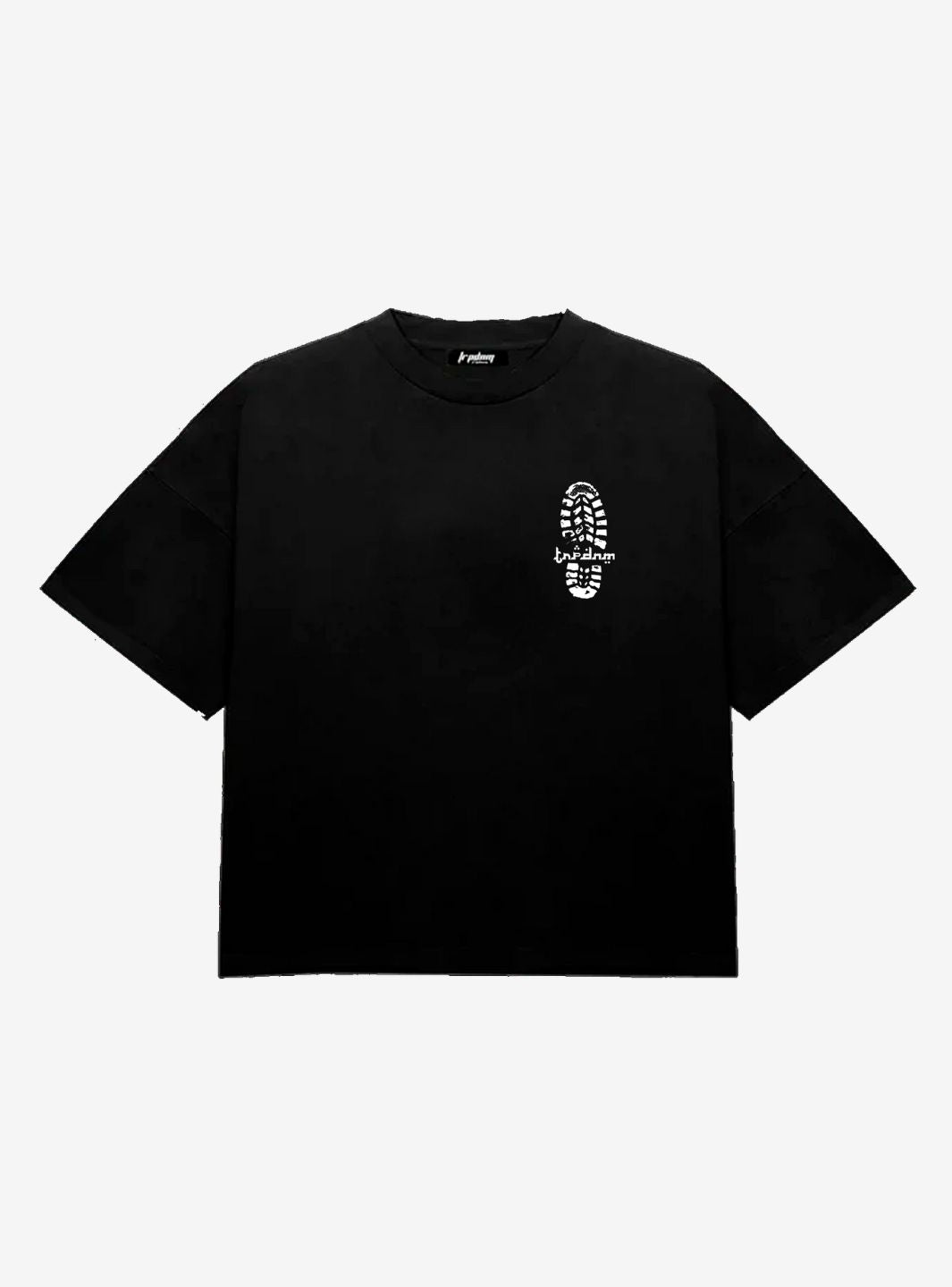 Trap Denim Footprint Black Boxy T-Shirt | ResellZone