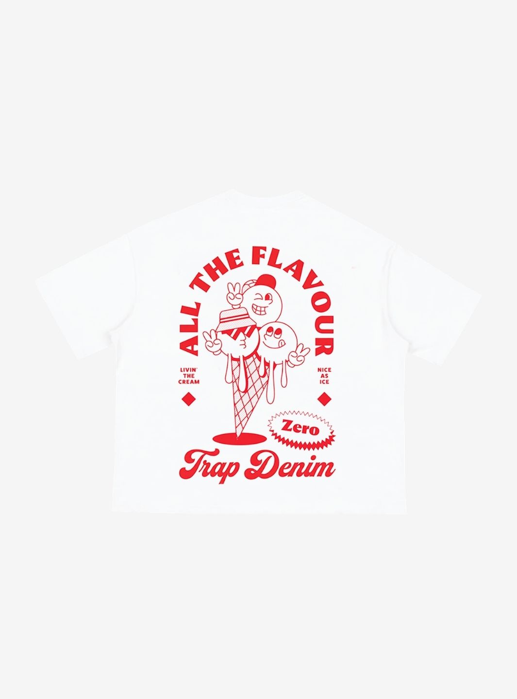 Trap Denim Ice Cream White Boxy T-Shirt | ResellZone