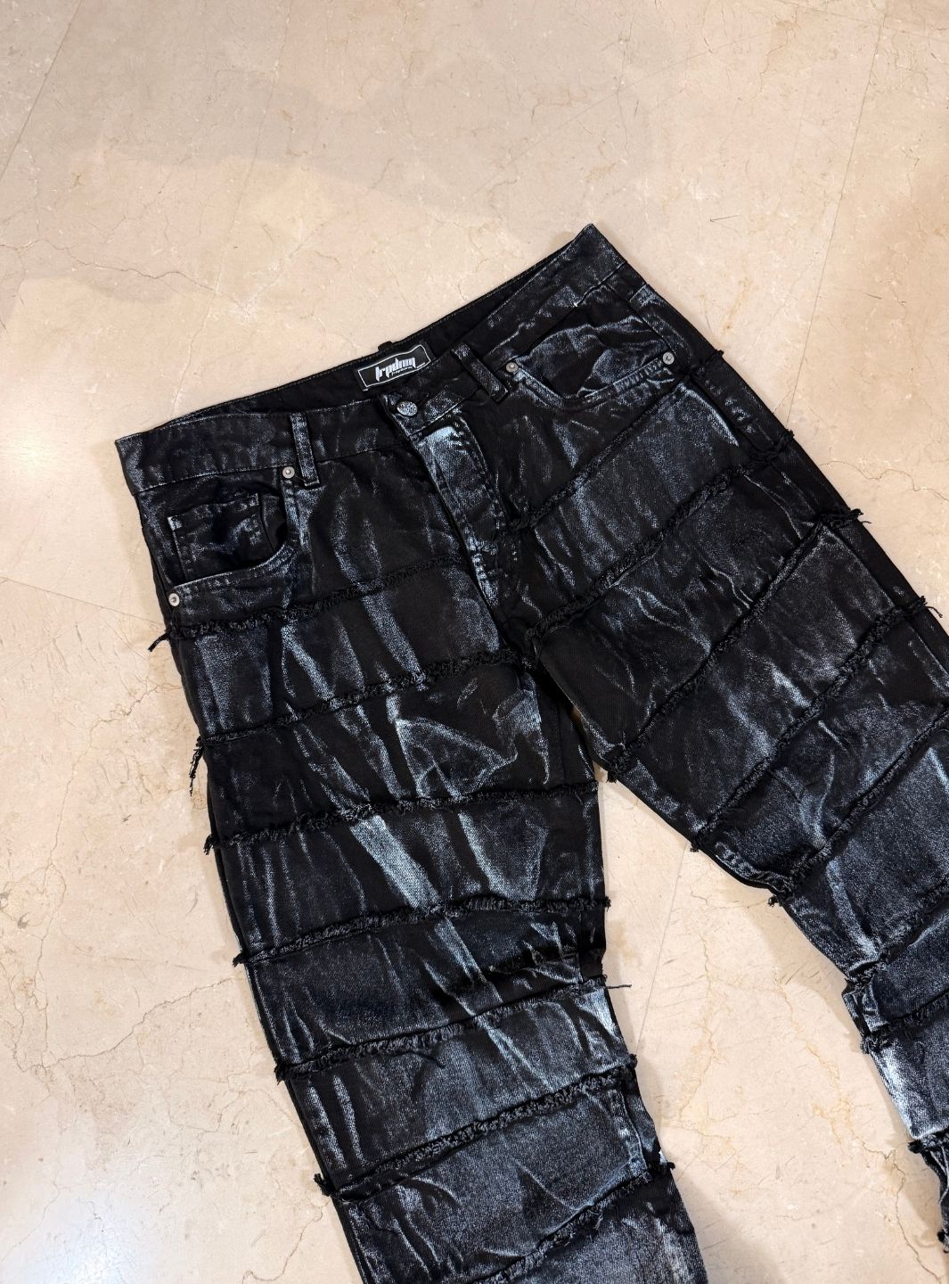 Trap Denim Painted Ripped Flare Jeans | ResellZone