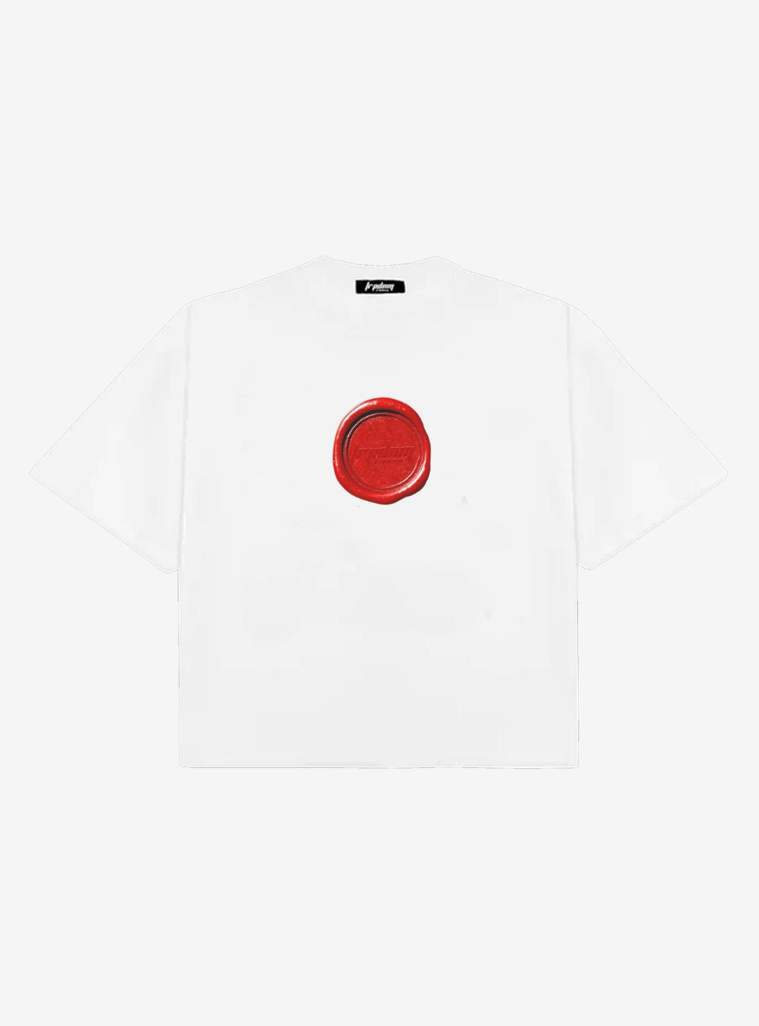 Trap Denim Red Letter Seal White T-Shirt | ResellZone
