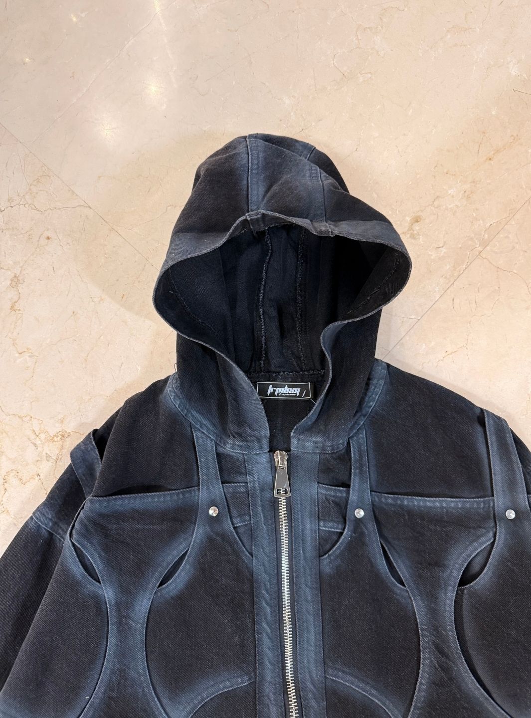 Trap Denim Washed Denim Intertwined Jacket | ResellZone