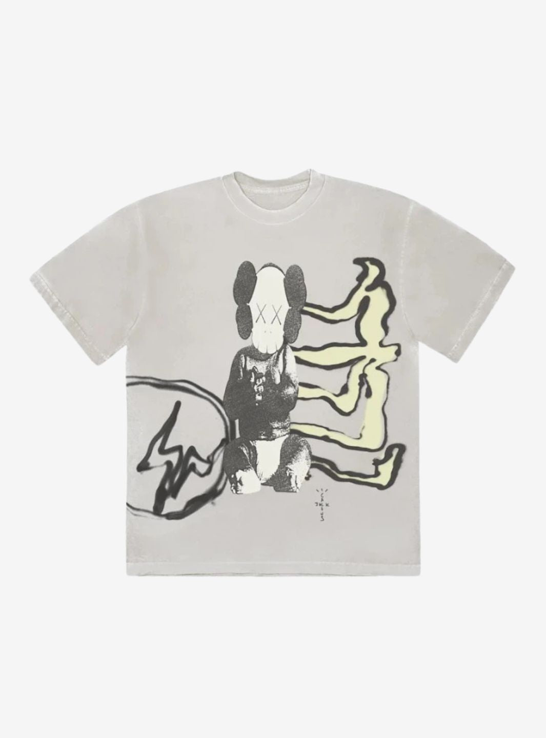 Travis Scott Cactus Jack + Kaws For Fragment T-Shirt Aged Yellow | ResellZone