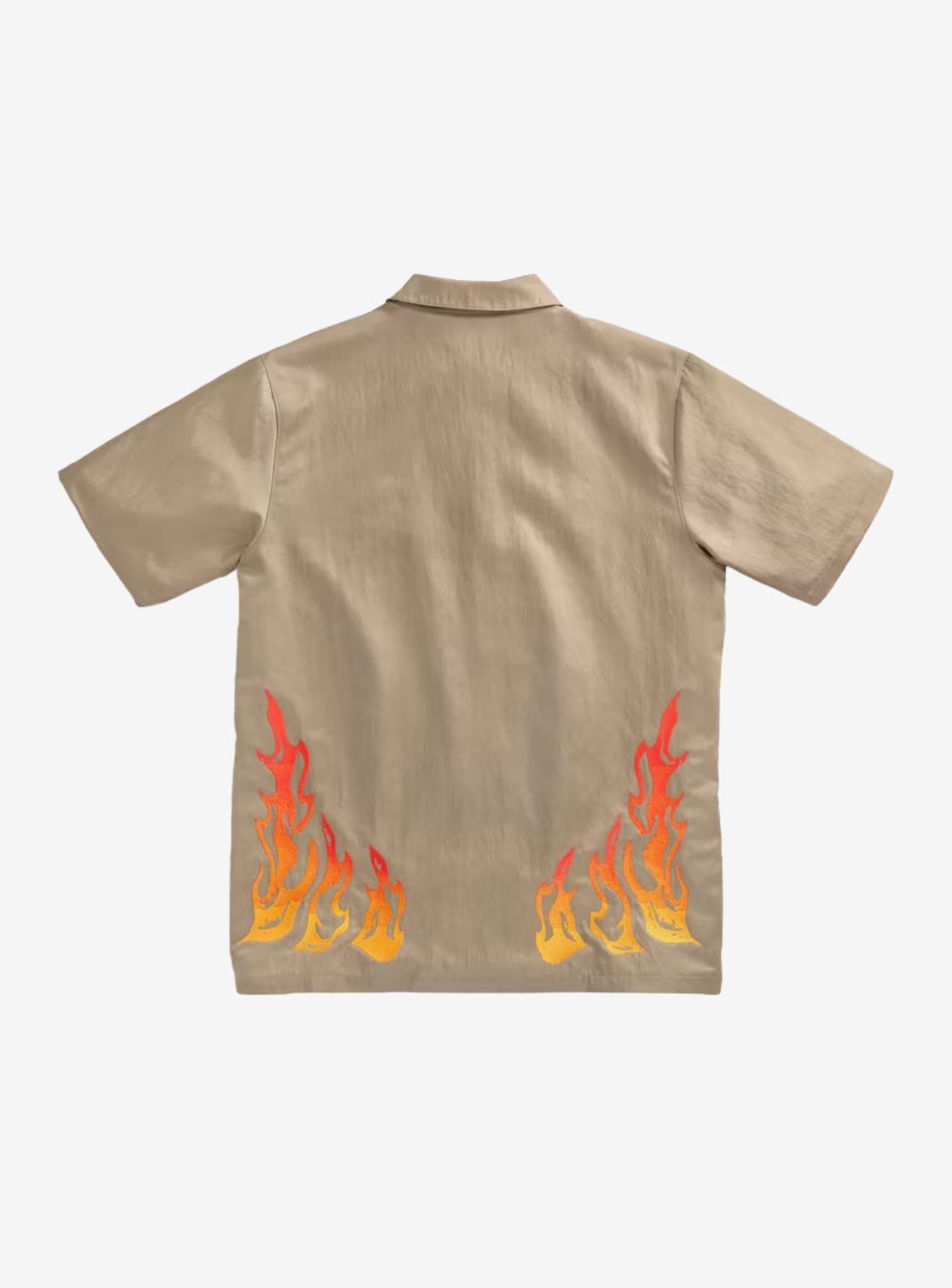 Travis Scott Cactus Jack x Jordan Button Down Shirt Khaki/University Red | ResellZone