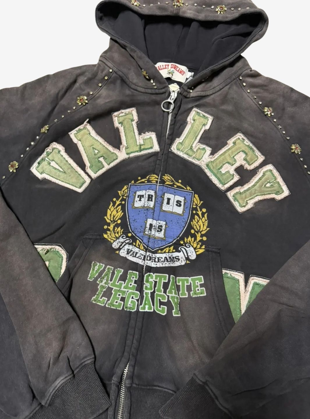 Vale Forever Gem Zip Up Hoodie Black | ResellZone