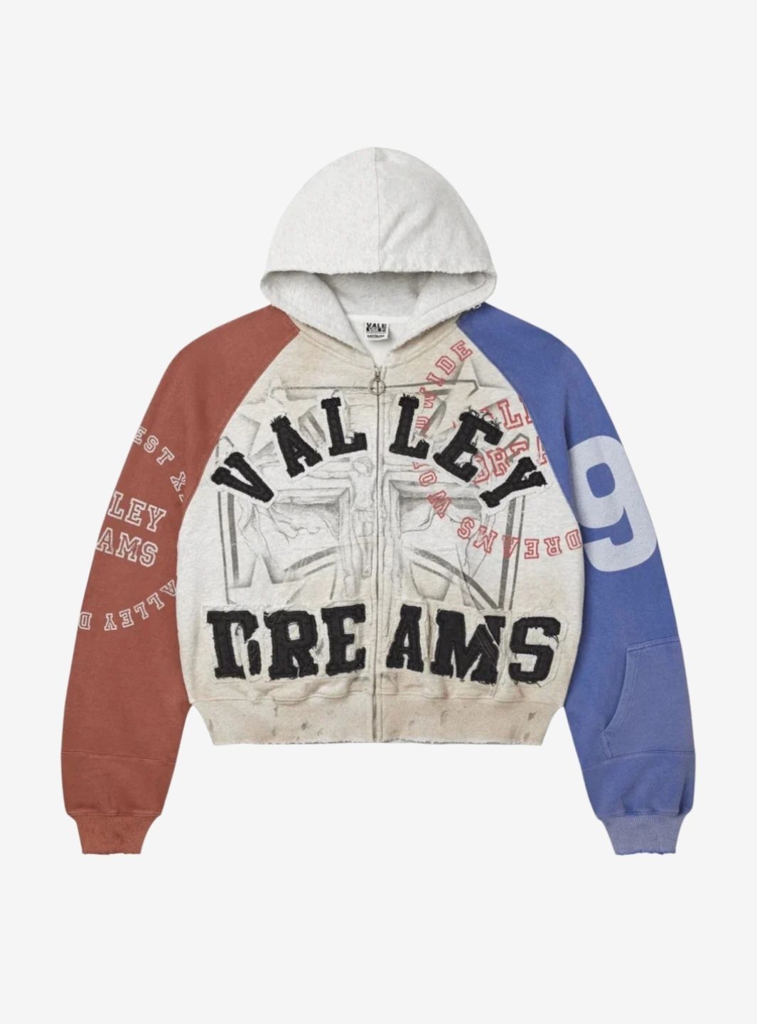 Vale Forever Patriot Chop and Screw Zip Up Hoodie Grey | ResellZone