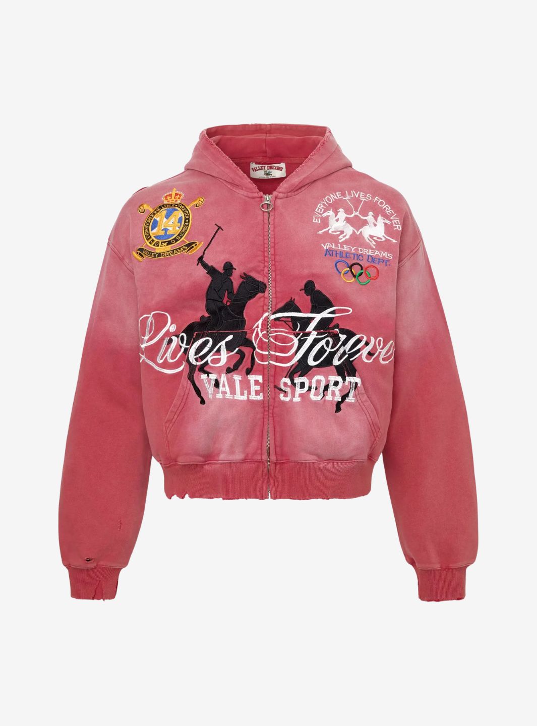 Vale Forever Rockefeller Zip Up Hoodie Red | ResellZone