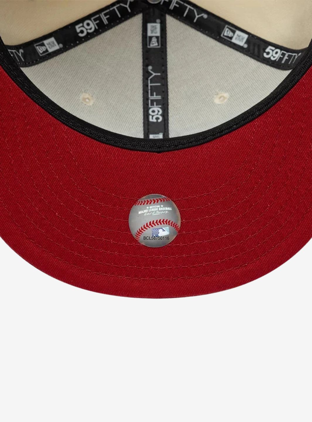 New Era New York Yankees MLB League Essential Crema e Rosso 59FIFTY Fitted Cap