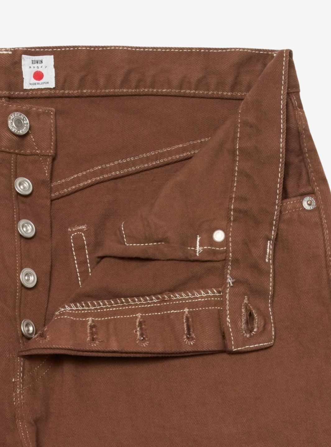 EDWIN Wide Pant Natural Brown Overdyed