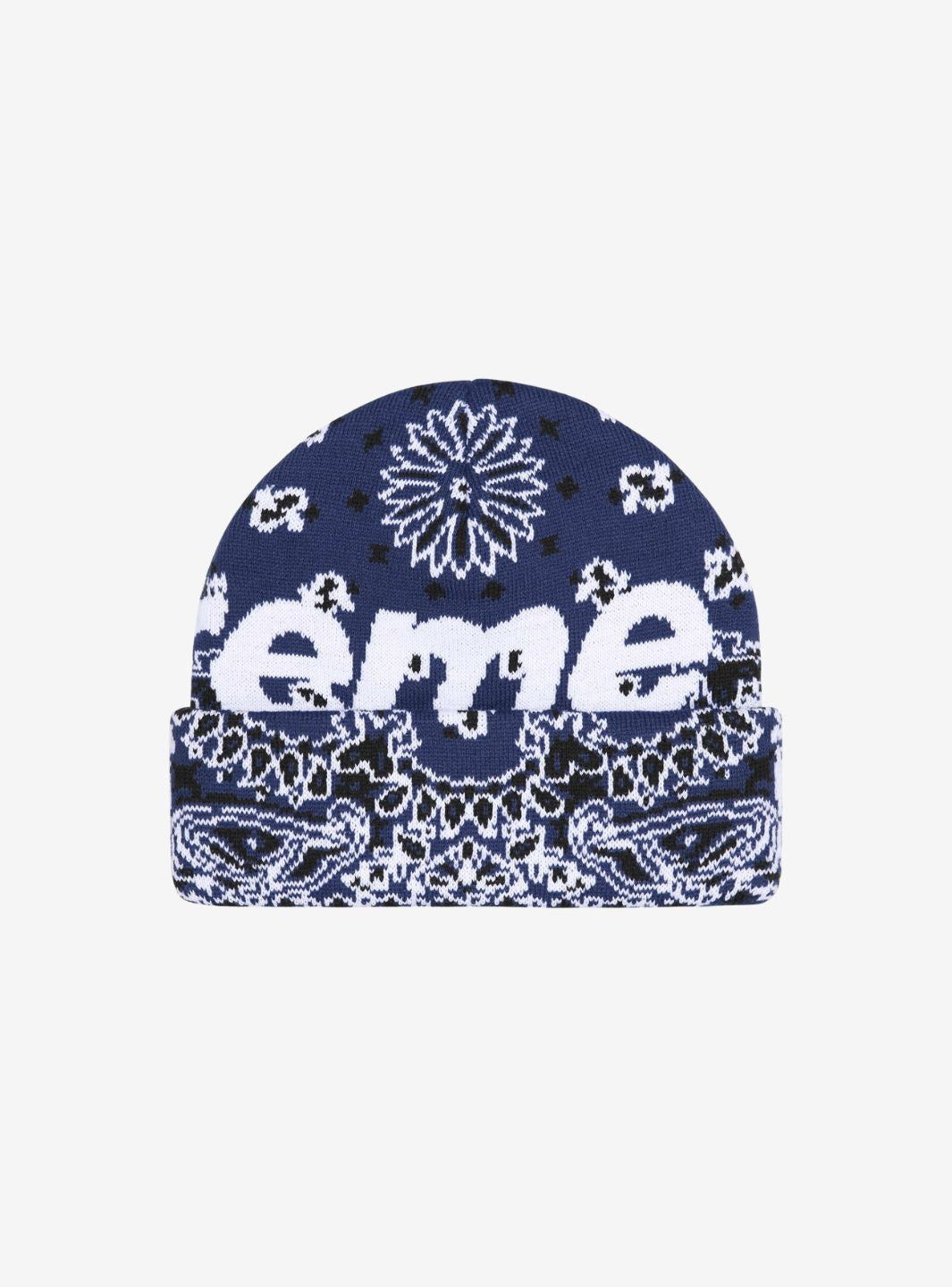 Supreme Bandana Big Logo Beanie Blue | ResellZone